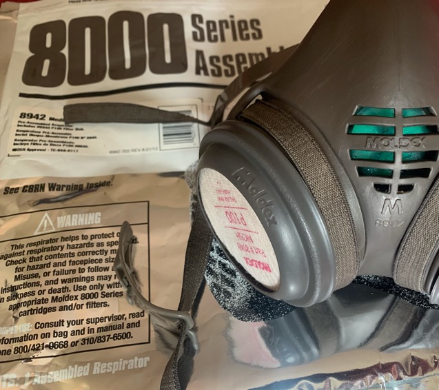 moldex 8000 series respirator on its foil bag