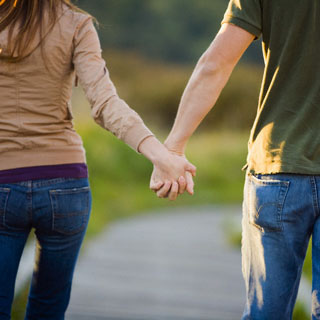 couple holding hands